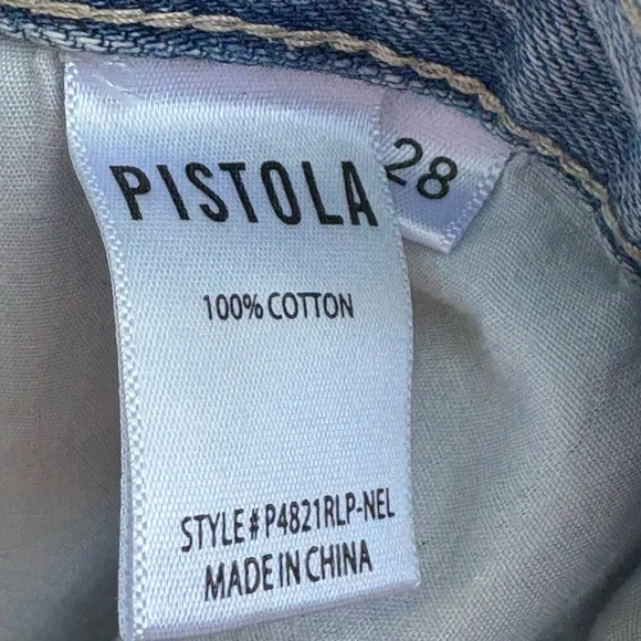 Pistola Light Blue Distressed Jean Shorts - Picture 6 of 10